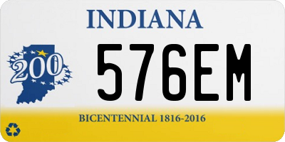 IN license plate 576EM