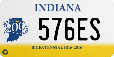 IN license plate 576ES