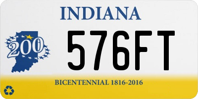 IN license plate 576FT