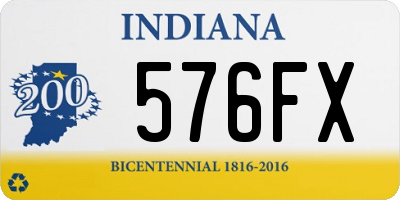 IN license plate 576FX