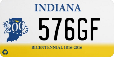 IN license plate 576GF