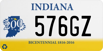 IN license plate 576GZ