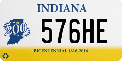 IN license plate 576HE