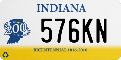 IN license plate 576KN