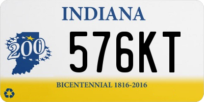 IN license plate 576KT