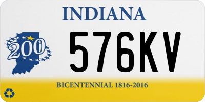 IN license plate 576KV