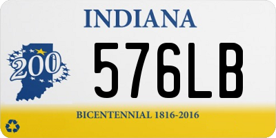 IN license plate 576LB