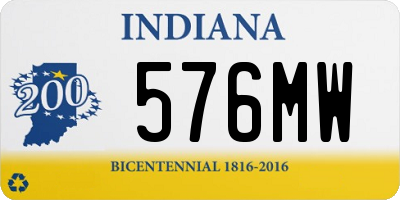 IN license plate 576MW