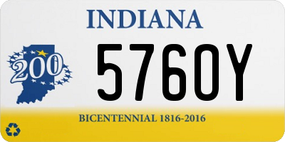 IN license plate 576OY