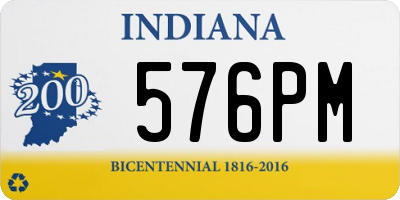 IN license plate 576PM