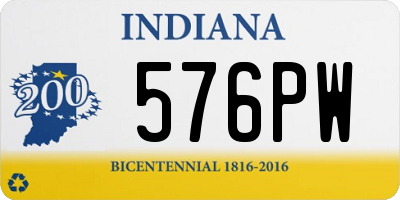 IN license plate 576PW