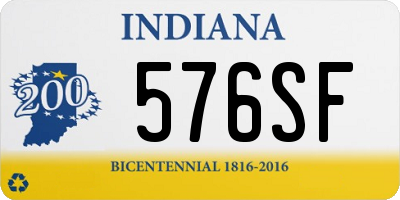 IN license plate 576SF