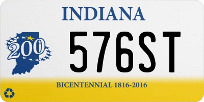 IN license plate 576ST