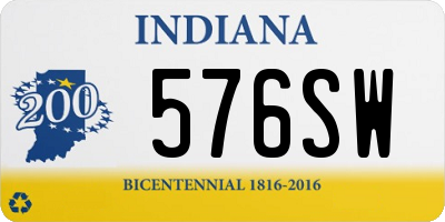 IN license plate 576SW