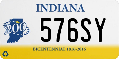 IN license plate 576SY