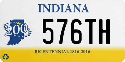 IN license plate 576TH