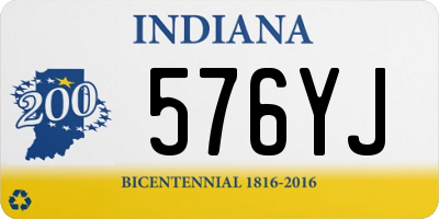 IN license plate 576YJ