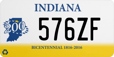 IN license plate 576ZF