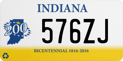 IN license plate 576ZJ