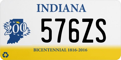 IN license plate 576ZS