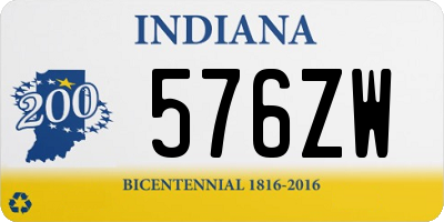 IN license plate 576ZW