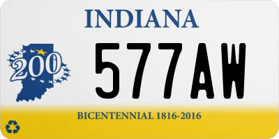 IN license plate 577AW