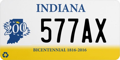 IN license plate 577AX