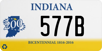 IN license plate 577B