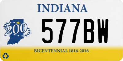 IN license plate 577BW