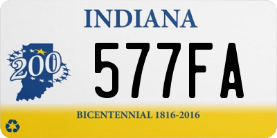 IN license plate 577FA