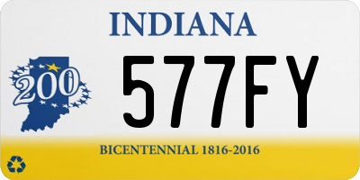 IN license plate 577FY