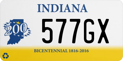 IN license plate 577GX