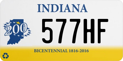 IN license plate 577HF