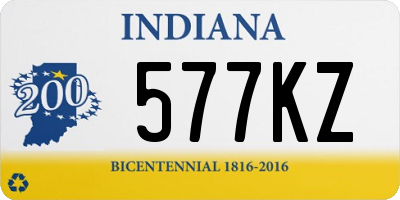 IN license plate 577KZ