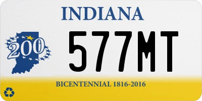 IN license plate 577MT