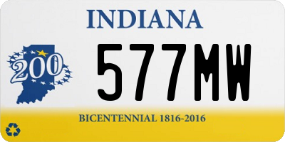 IN license plate 577MW