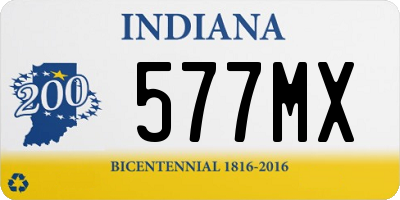 IN license plate 577MX