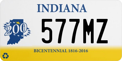 IN license plate 577MZ