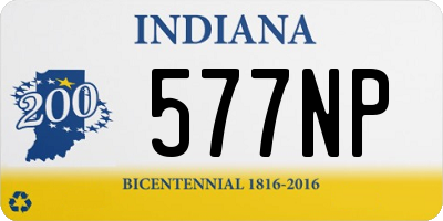 IN license plate 577NP