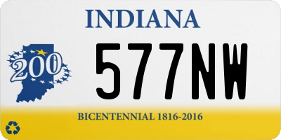 IN license plate 577NW