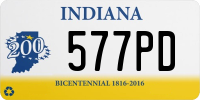 IN license plate 577PD