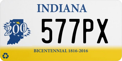 IN license plate 577PX