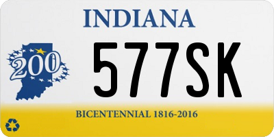 IN license plate 577SK