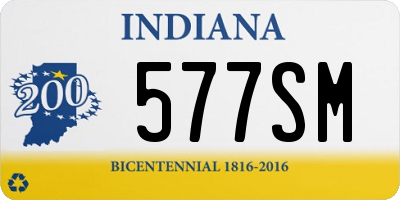 IN license plate 577SM