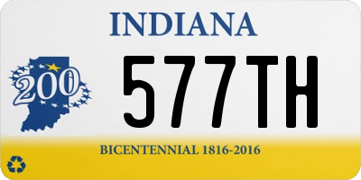 IN license plate 577TH