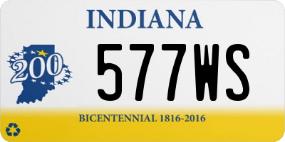 IN license plate 577WS