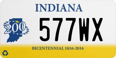 IN license plate 577WX