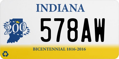 IN license plate 578AW