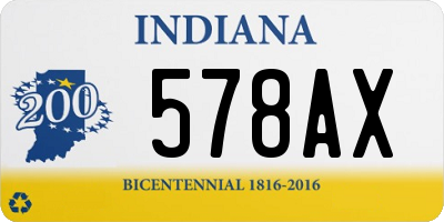 IN license plate 578AX