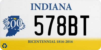 IN license plate 578BT